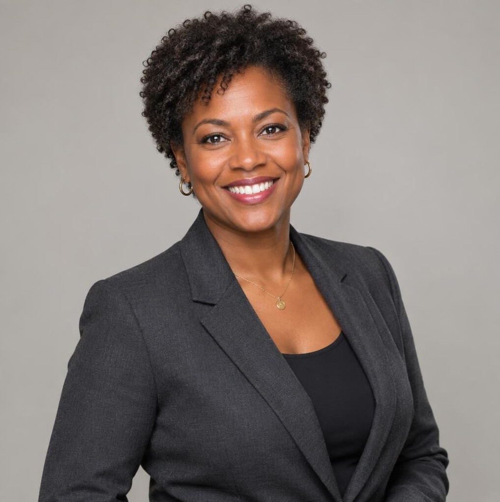 Portrait of a businesswoman with curly hair