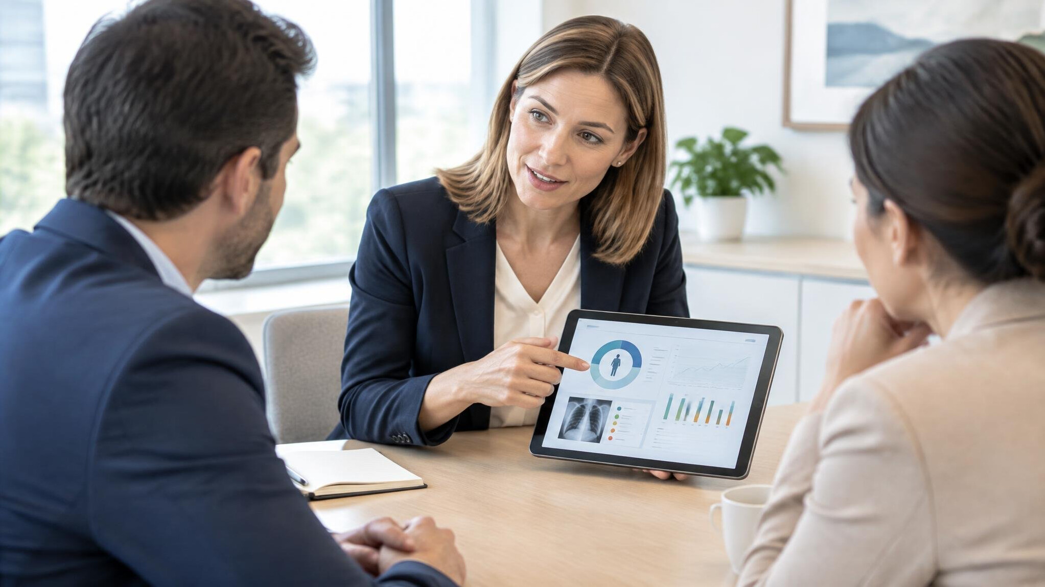 Consultant presenting a diagnostic to a client